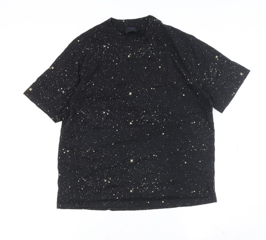 Black Women's M Cotton Crew Neck T-Shirt