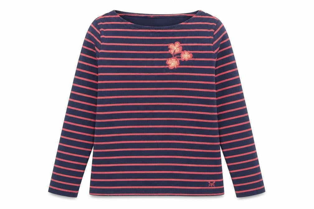 Crew Clothing Women's Multicoloured Stripe T-Shirt Size 12