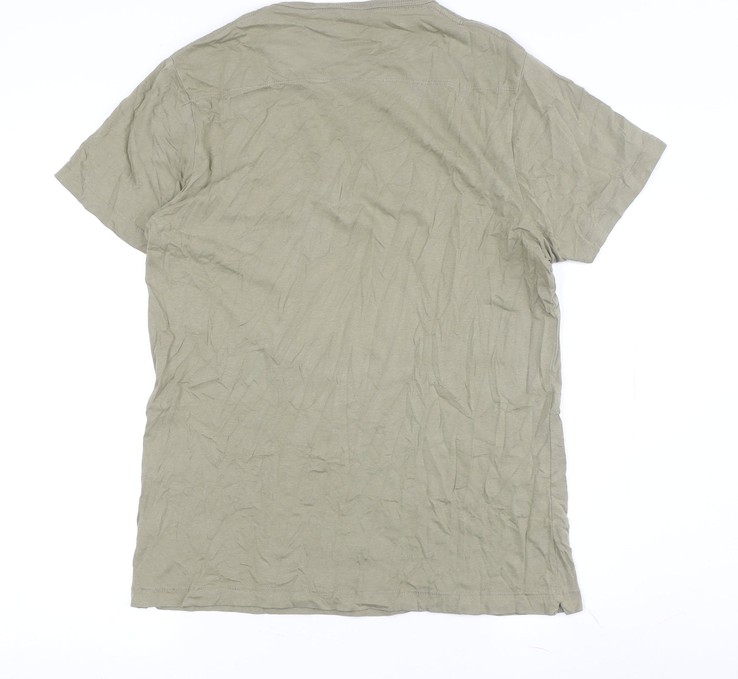 French Connection Men's Green Cotton T-Shirt L