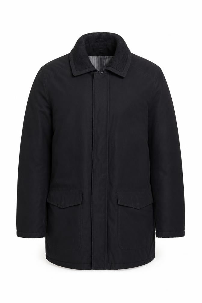 Greenwoods Men's Black Medium Coat, Classic Style
