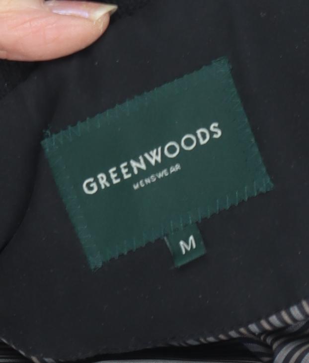 Greenwoods Men's Black Medium Coat, Classic Style