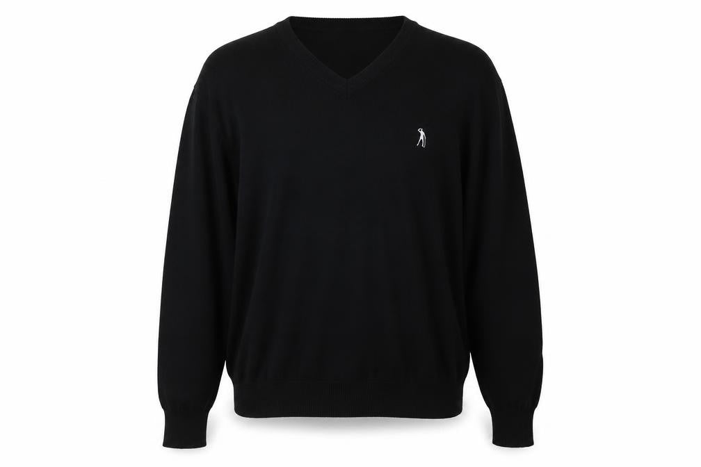 Sean Balketos Men's Black V-Neck Sweater - Size L