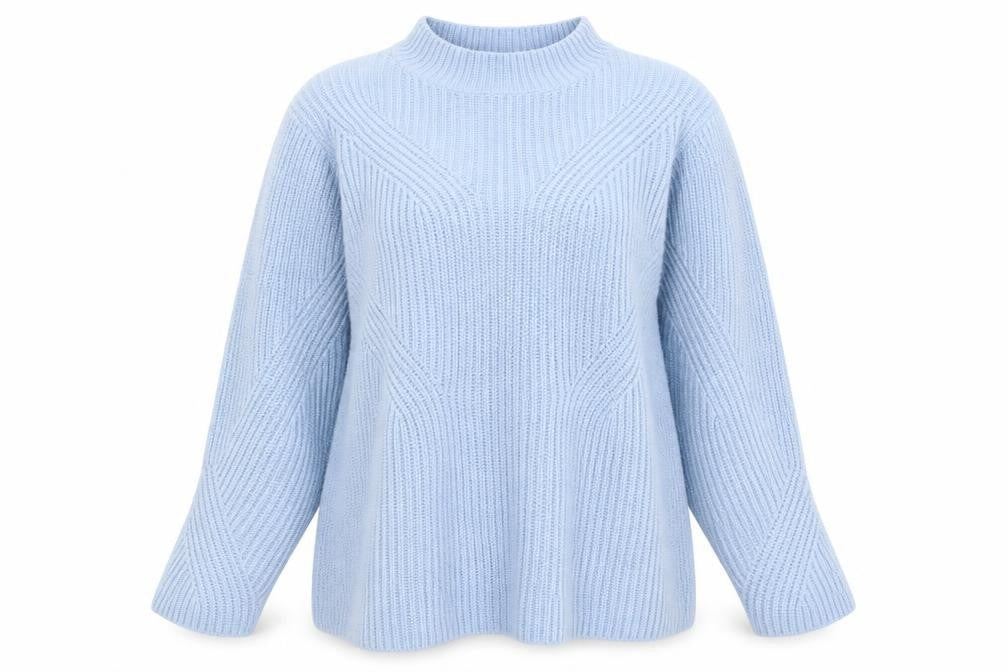 Damart Women's Blue Mock Neck Pullover Jumper, L