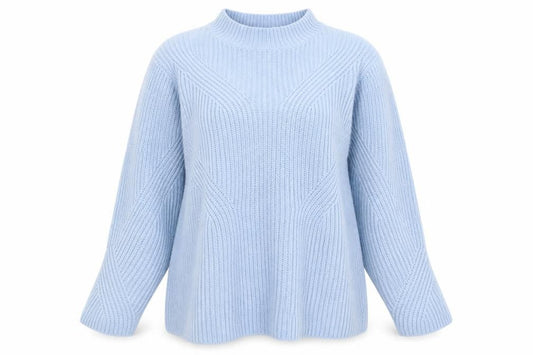 Damart Women's Blue Mock Neck Pullover Jumper, L
