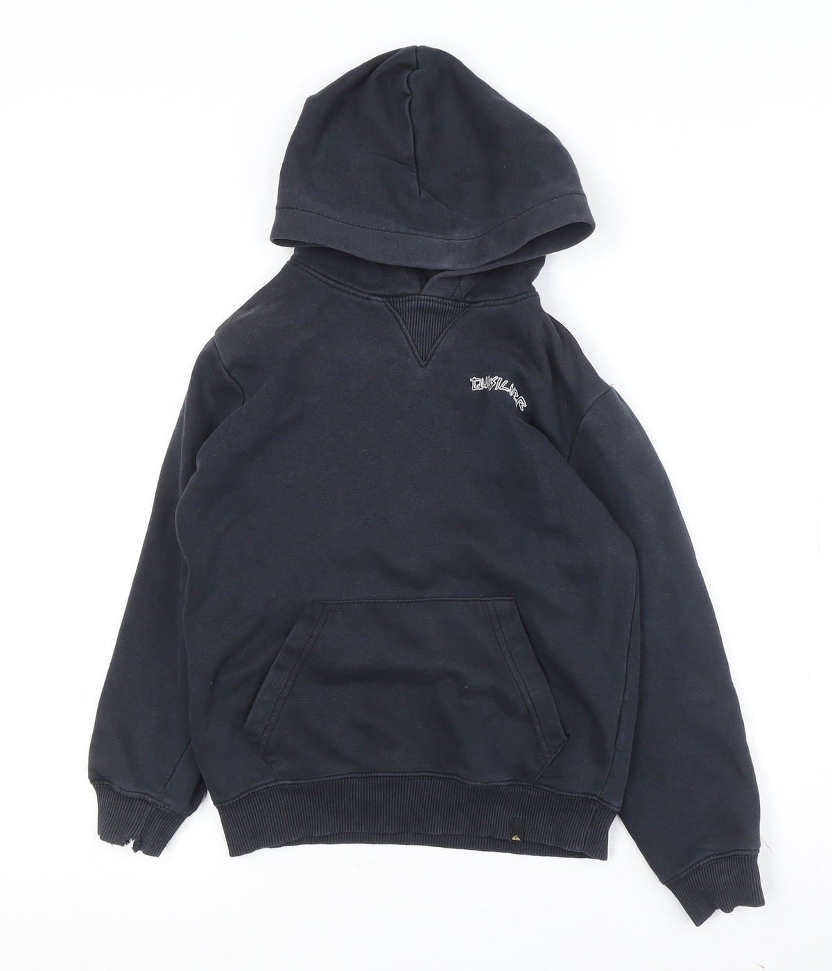 Additional front view of Quiksilver boys’ black pullover hoodie, size 12
