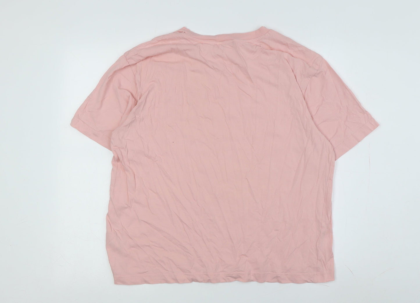 Monki Women Pink Basic T-Shirt with Embroidery