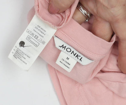 Monki Women Pink Basic T-Shirt with Embroidery