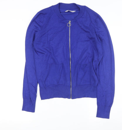 Additional front view of Red Herring Women's Blue Full Zip Jumper, size 14