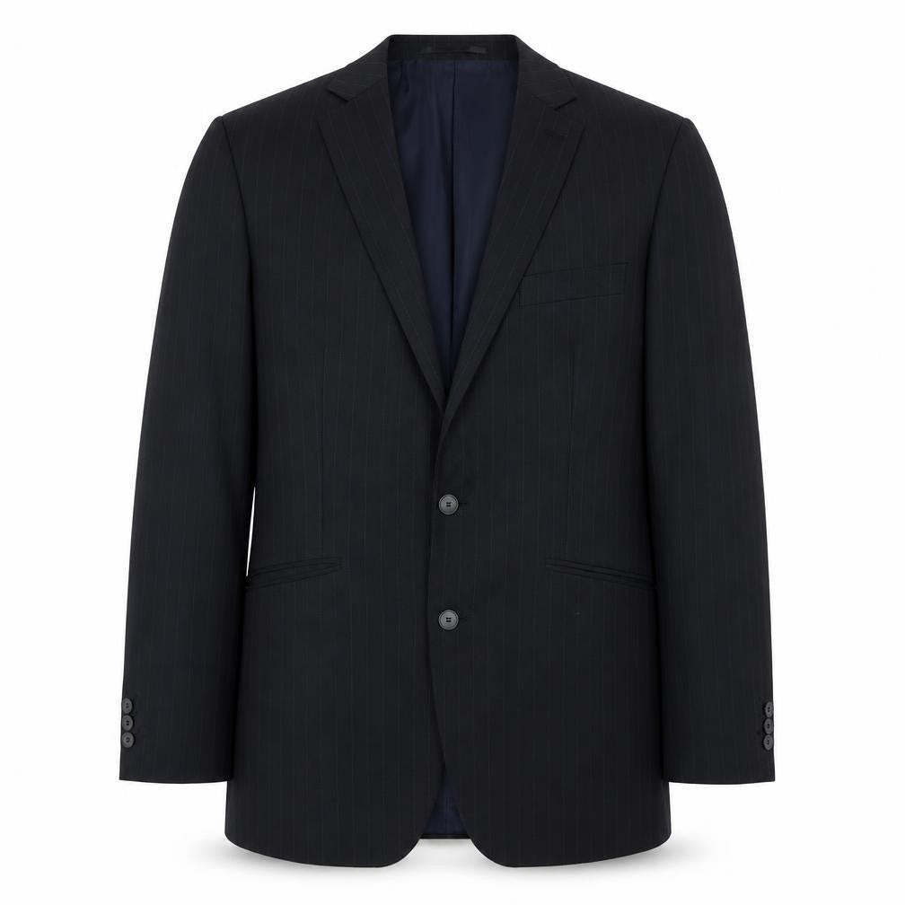 Jeff Banks Men's Black Long Blazer, Size 40L, Striped
