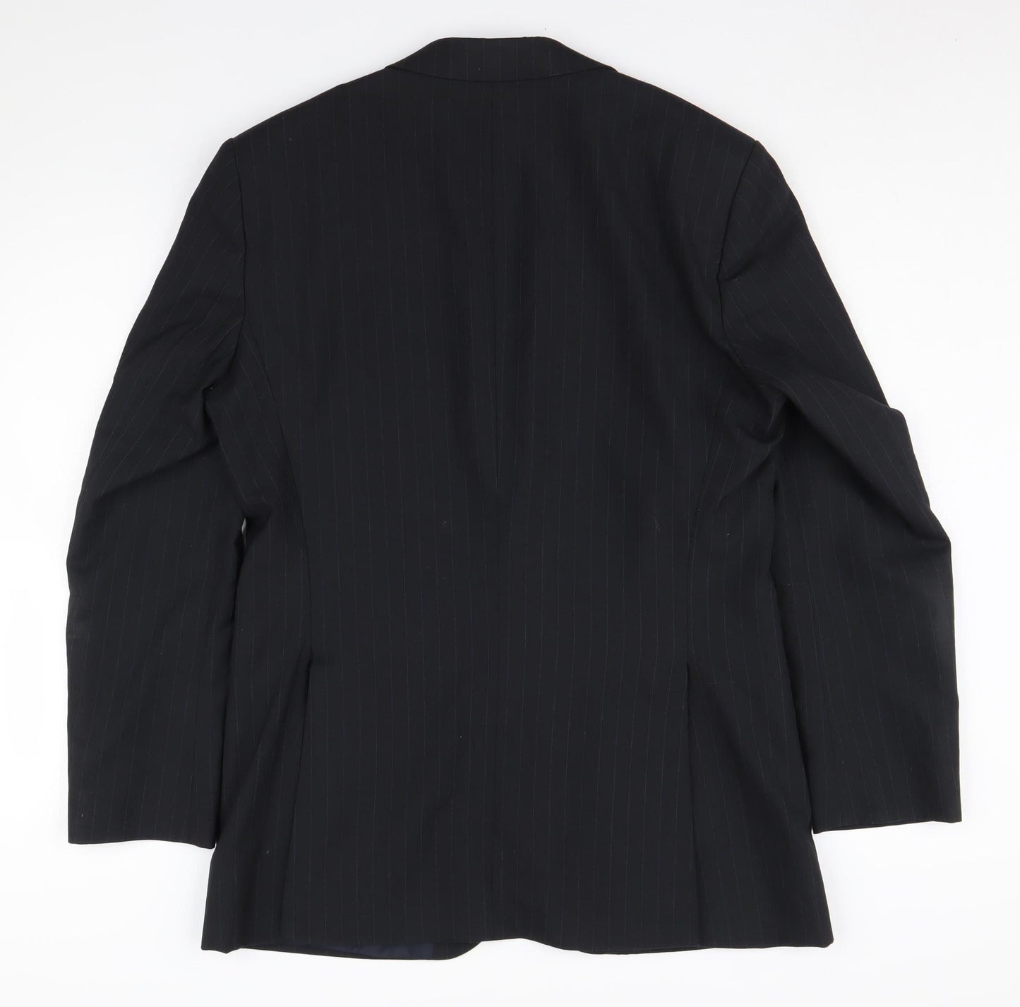 Jeff Banks Men's Black Long Blazer, Size 40L, Striped