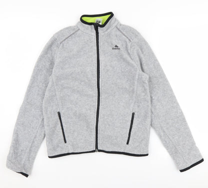 Additional front view of Quechua boys’ grey fleece jacket 11-12 years