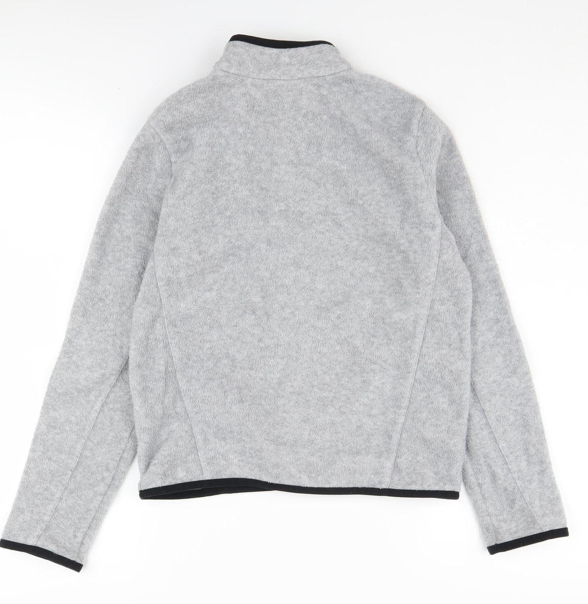 Back view of Quechua boys’ grey fleece jacket 11-12 years