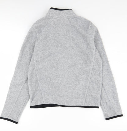 Back view of Quechua boys’ grey fleece jacket 11-12 years