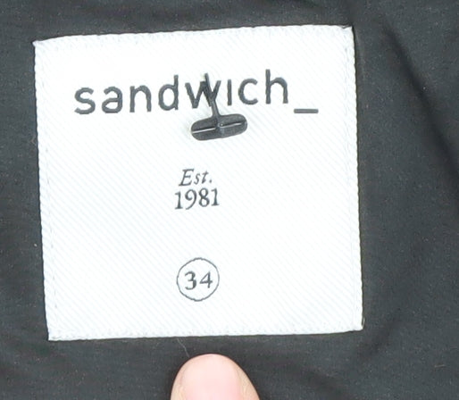 Sandwich Women's Black Long Hooded Coat Size 6