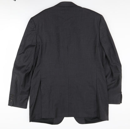 Next Men's Black Striped 42R Suit Jacket