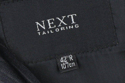 Next Men's Black Striped 42R Suit Jacket