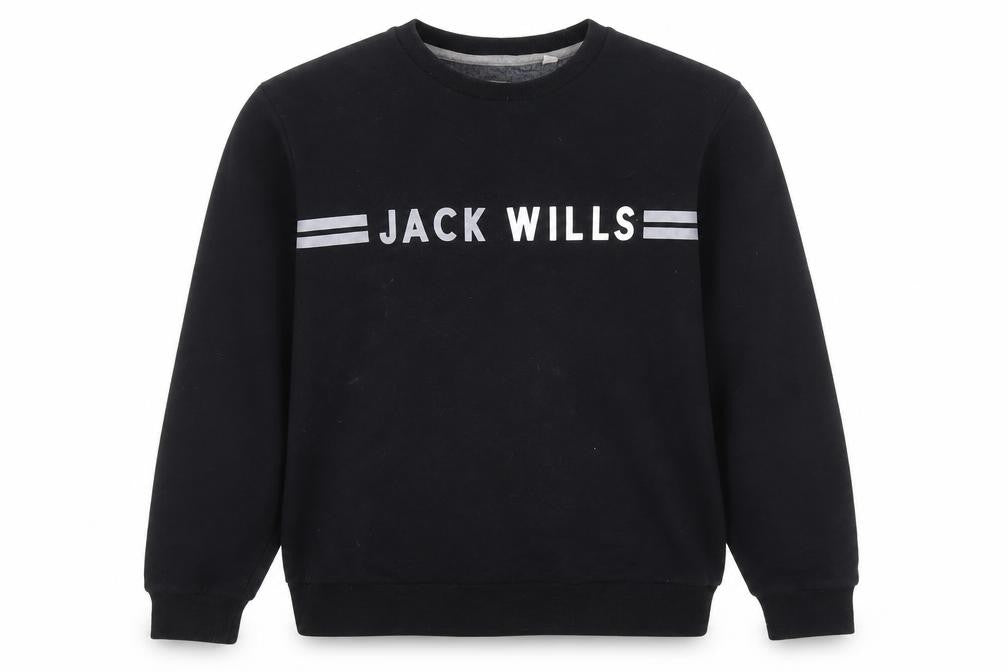 Jack Wills Men's Black XL Graphic Pullover Sweatshirt