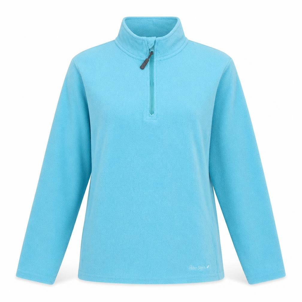Peter Storm Women Blue 1/4 Zip Fleece Sweatshirt Size 14