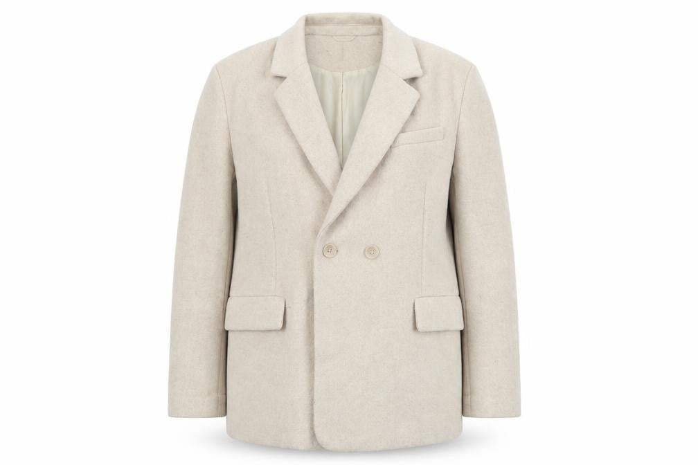 Boohoo Women's Beige Wool Blend Blazer Size 10