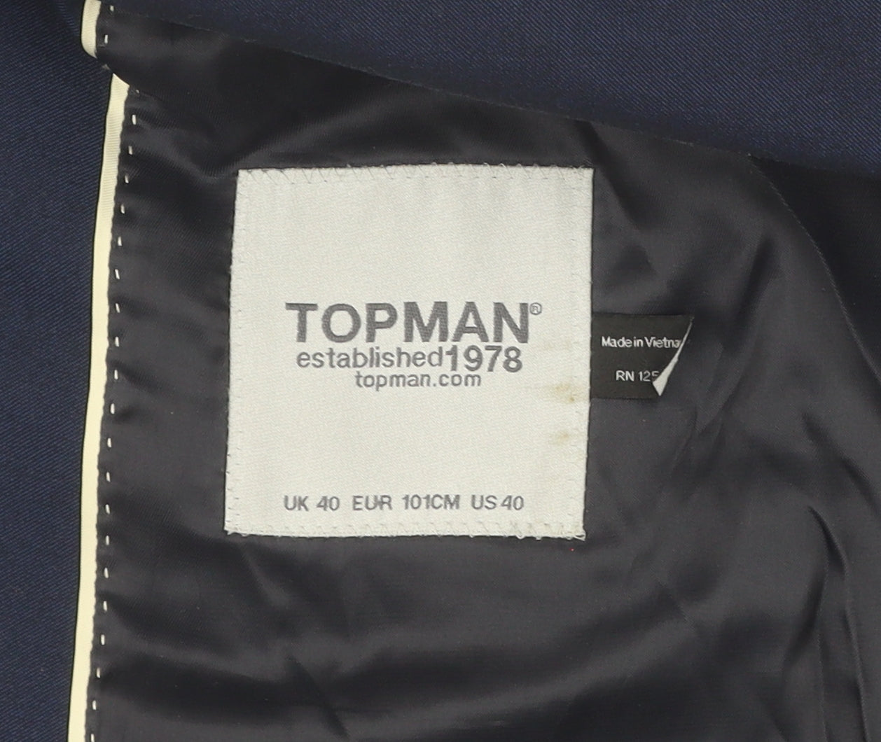 Topman Men's Blue Blazer, Size 40R