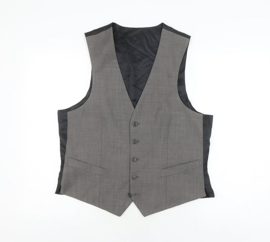 Men's Grey Wool Suit Waistcoat Size 39.5S