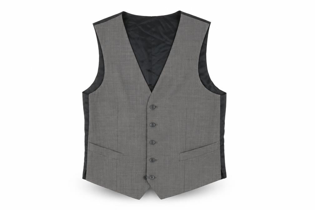 Men's Grey Wool Suit Waistcoat Size 39.5S