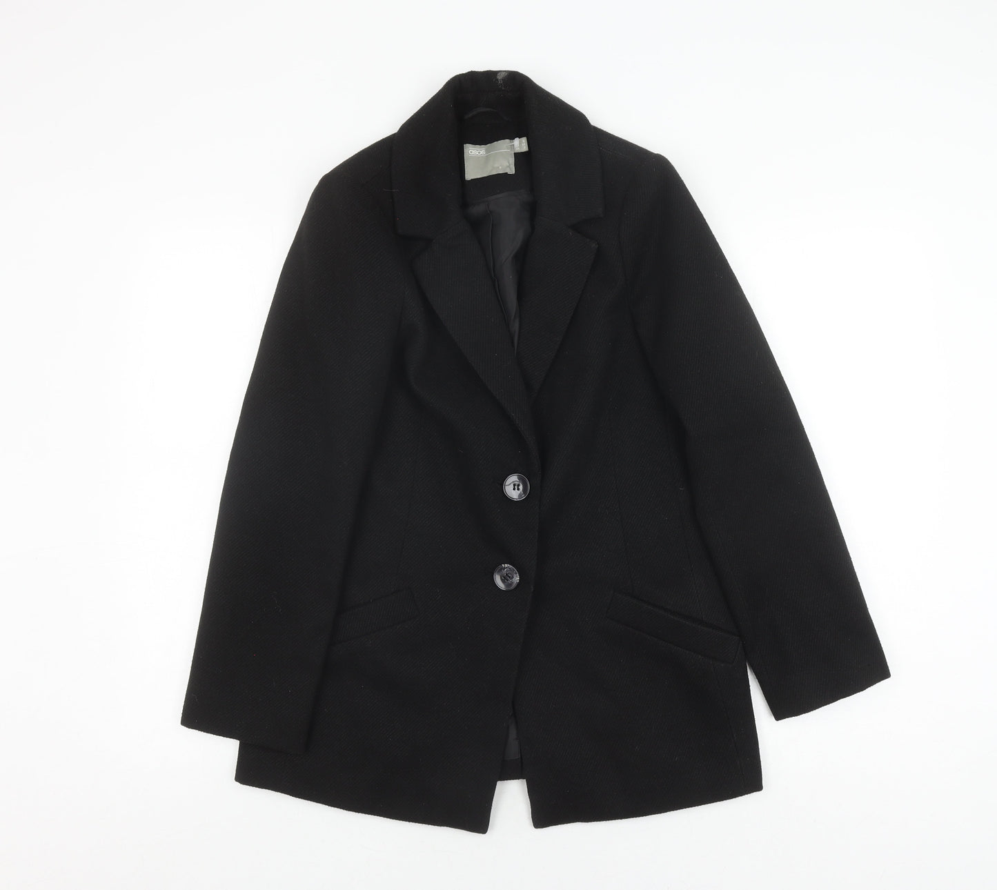 ASOS Women's Black Coat Size 6 - Stylish Winter Essential
