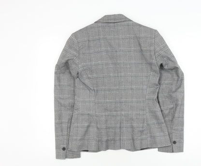 Zara Women's Grey Check Blazer, Size 6, Business Casual