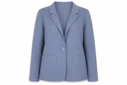 H&M Women's Blue Blazer, Size 12, Regular Fit, One-Button