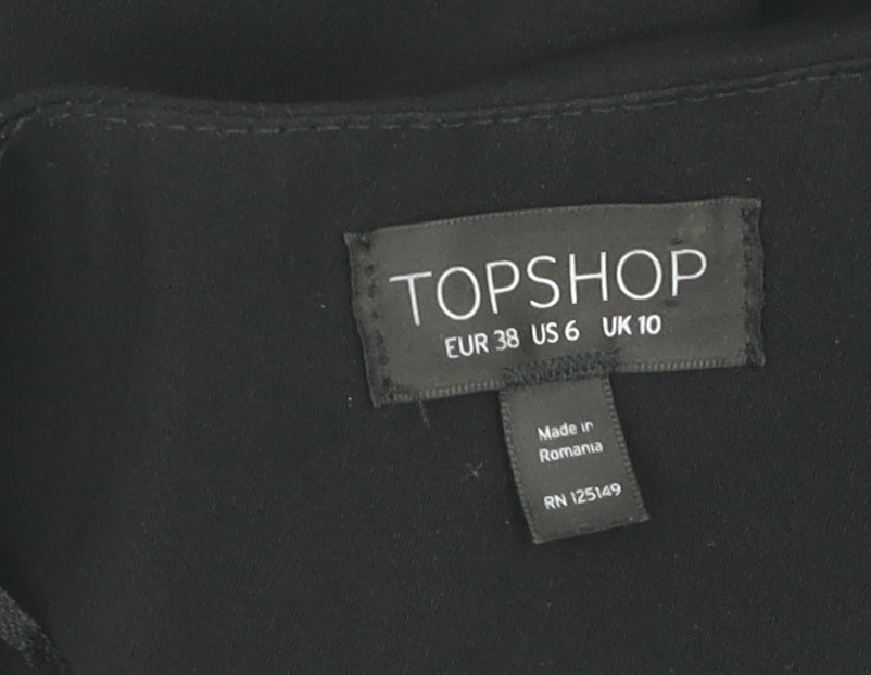 Topshop Women's Black Blazer, Size 10, Notch Lapel