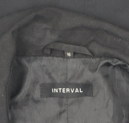 Interval Women's Black Casual Coat Size 16