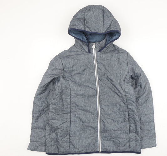 Nathalie Andersen Men's Blue Hooded Puffer Jacket - M