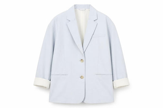 H&M Women's White Blazer S, Single Breasted, Viscose
