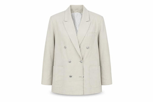 Canda Women's Beige Double-Breasted Suit Jacket Size 14