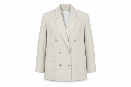 Canda Women's Beige Double-Breasted Suit Jacket Size 14