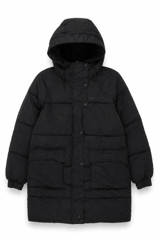 H&M Women's Black XS Puffer Jacket Hooded Winter Coat