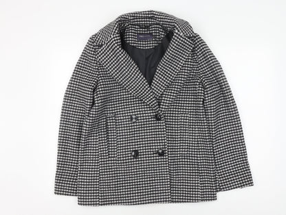 Marks & Spencer Women's Black Pea Coat - Size S Classic