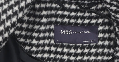 Marks & Spencer Women's Black Pea Coat - Size S Classic