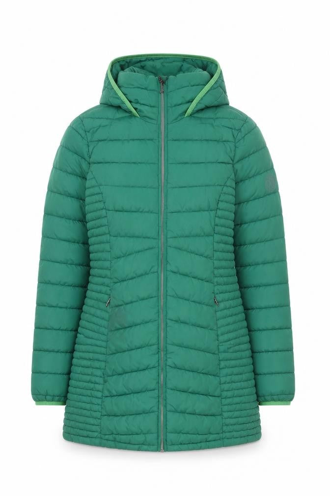 DKNY Women's Green Long Puffer Jacket S