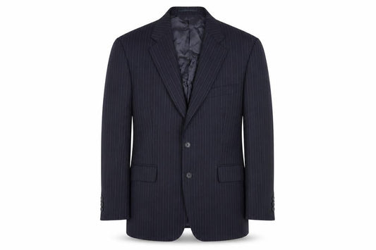 The Label Men's Black Striped Blazer, Size 42S, Formal