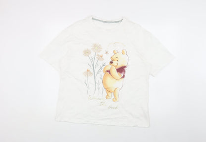 Preloved Disney Women's White Cotton T-Shirt Size 8 - Front