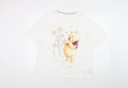 Disney Women's White Cotton T-Shirt Size 8