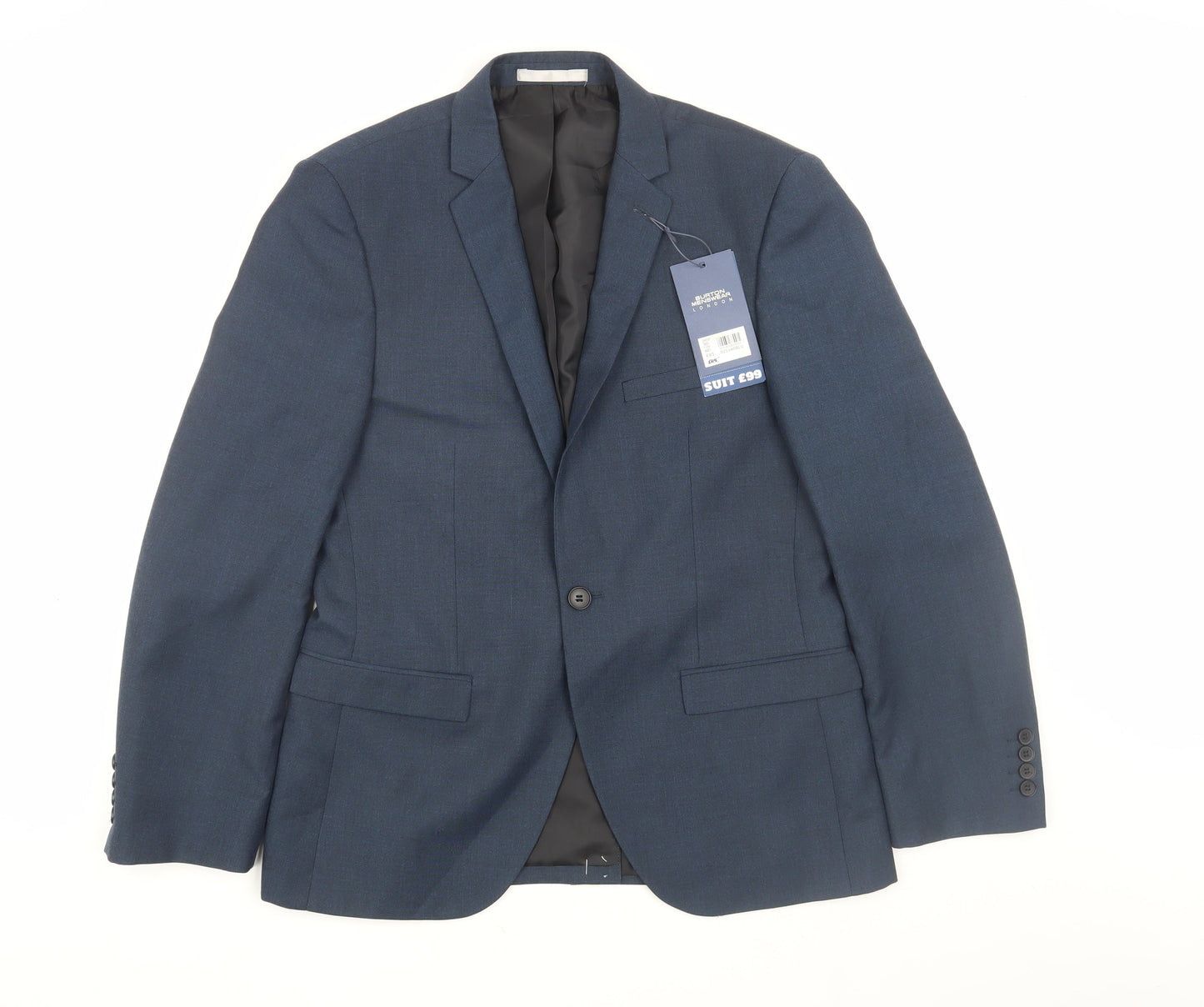 Burton Menswear Men's Blue Slim Fit Blazer 38S