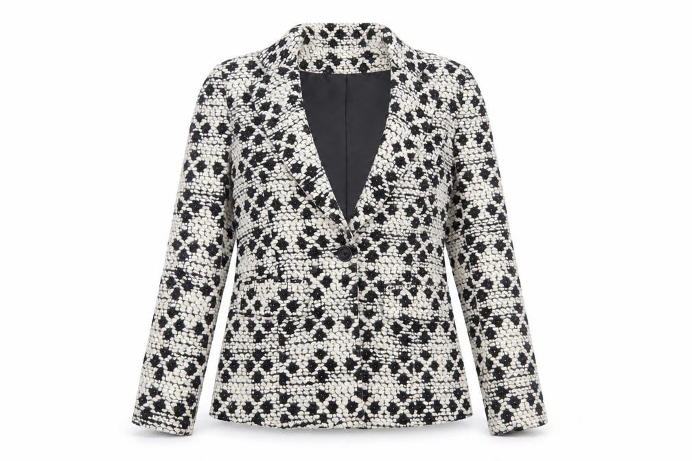 Chianti Women's Black Tweed Blazer, Size 10, Classic Style
