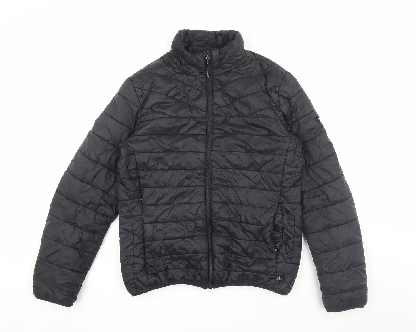 Crosshatch Men's Black Puffer Jacket, Size S, Casual
