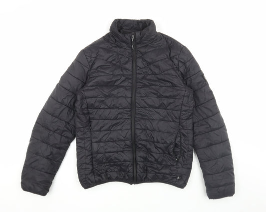 Crosshatch Men's Black Puffer Jacket, Size S, Casual
