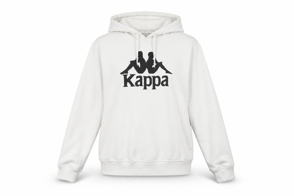 Kappa Unisex White Hoodie M, Cotton Blend, Casual