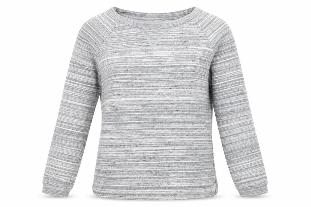 Jack Wills Women's Grey Striped Pullover Sweatshirt, Size 10