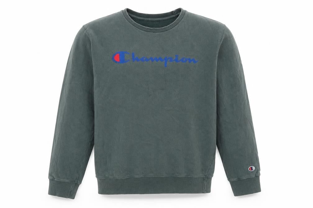 Champion Men's Green Pullover Sweatshirt M Logo
