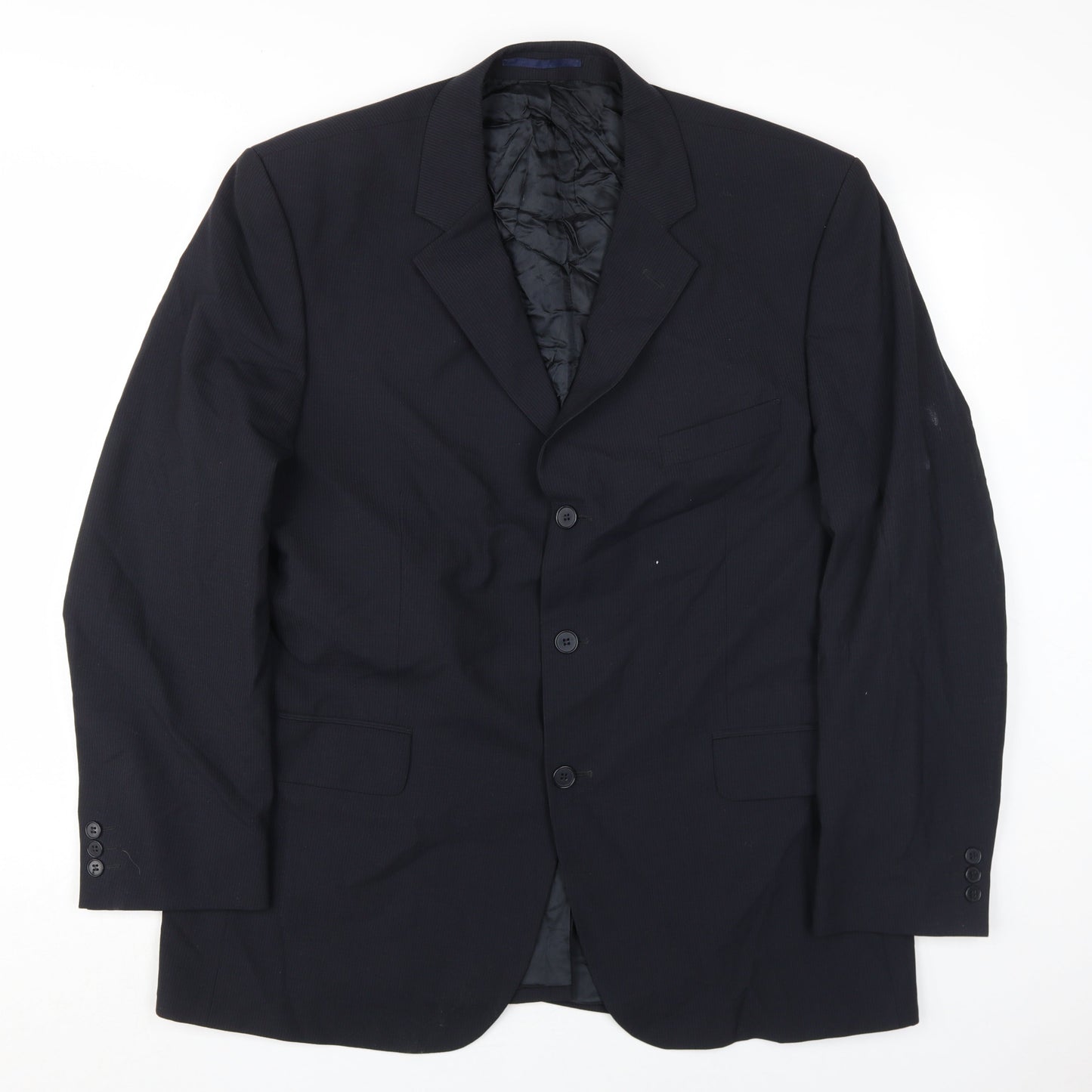 Sovereign Men's Black Blazer 44 Regular Wool Blend